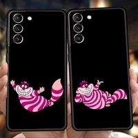 alice in wonderland cheshire cat case for samsung galaxy s22 s20 s21 fe note 20 10 ultra s10 s10e m21 m22 m31 m32 plus 5g cover