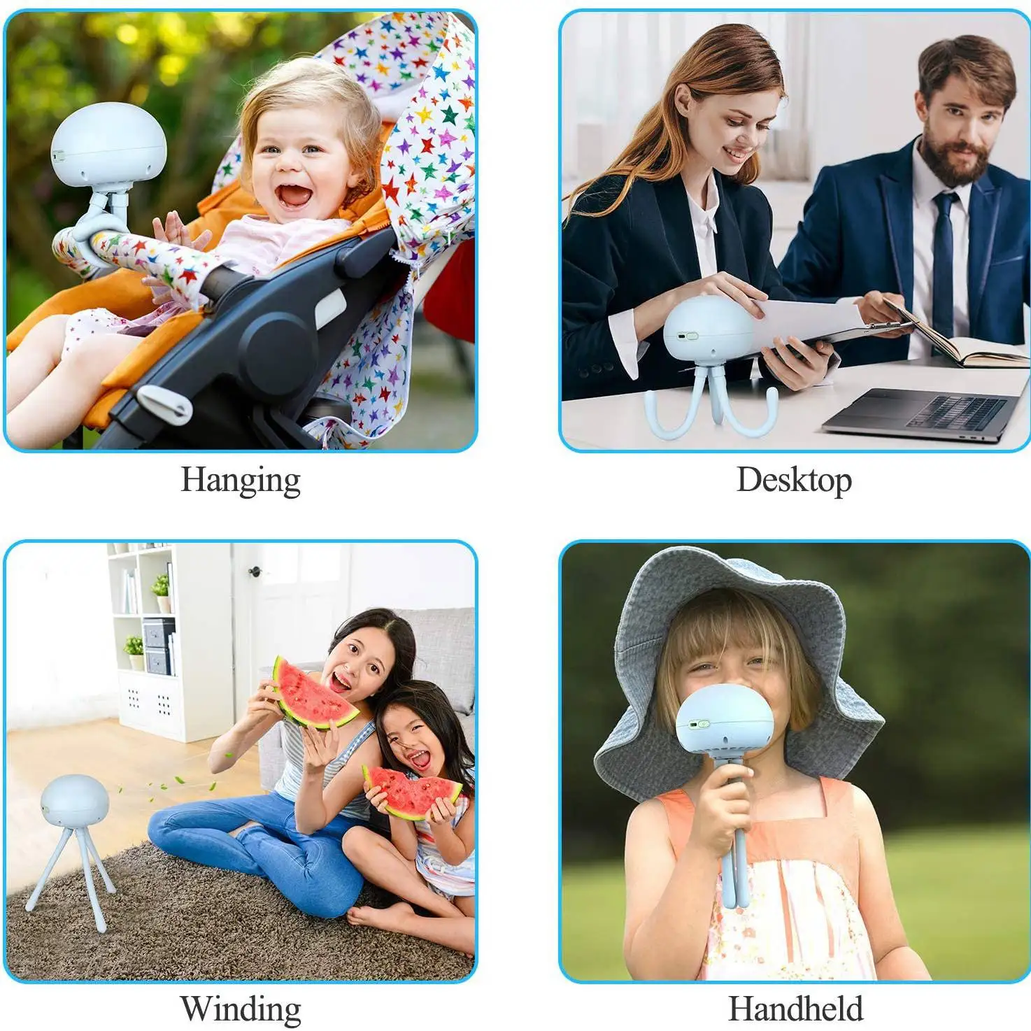 Вентилятор на коляску с креплением переносной настольный Ручной USB-вентилятор