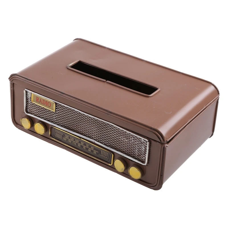 

Коробка для бумажных салфеток в стиле ретро, винтажный прямоугольный металлический Диспенсер Для Бумажных Салфеток радиоформы для кухни, в...