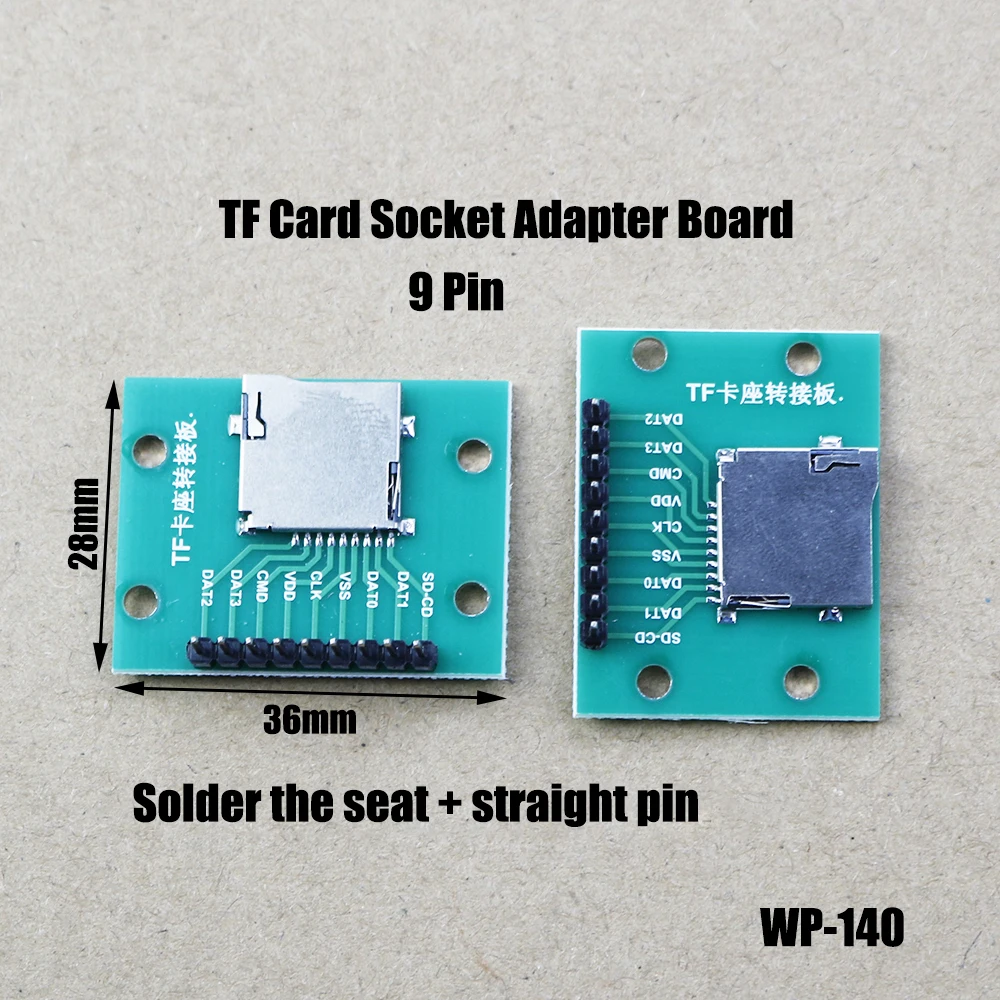 

1 pcs TF Card Socket Adapter Board 9P Card Board Self-Elastic 1.6mm SD Card Socket Circuit Board PCB Circuit Board WP-140