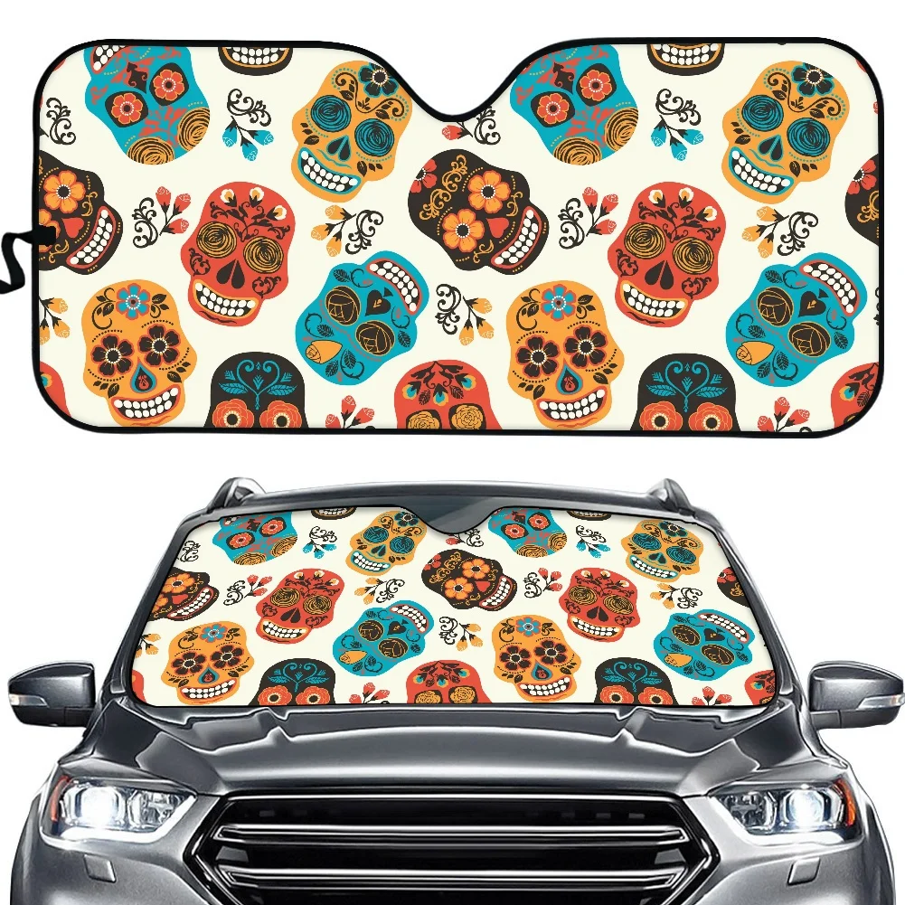 

Солнцезащитный козырек для лобового стекла автомобиля, с изображением черепа