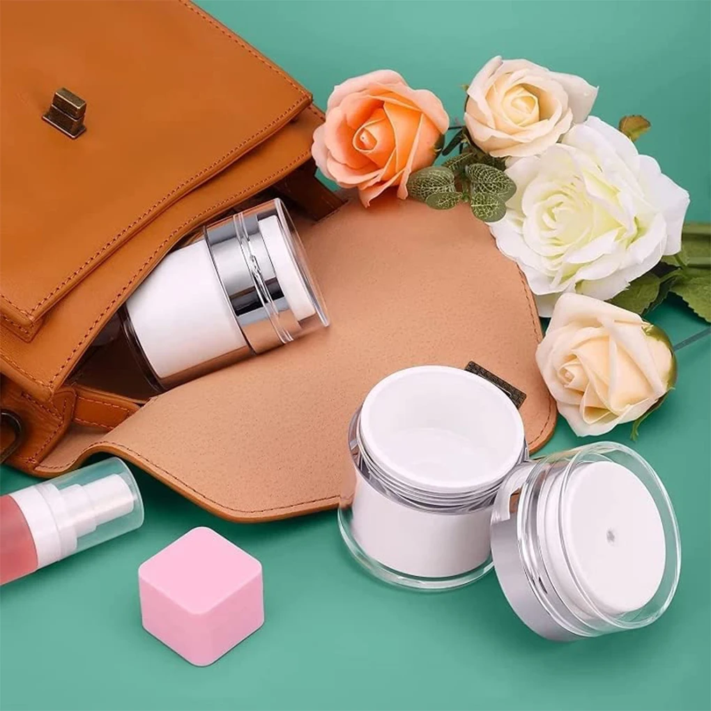 

3X Vacuum Bottle Cosmetic Jar Dustproof No Waste Household Indoor Travelling Accessories Cream Can Exquisite Decoration