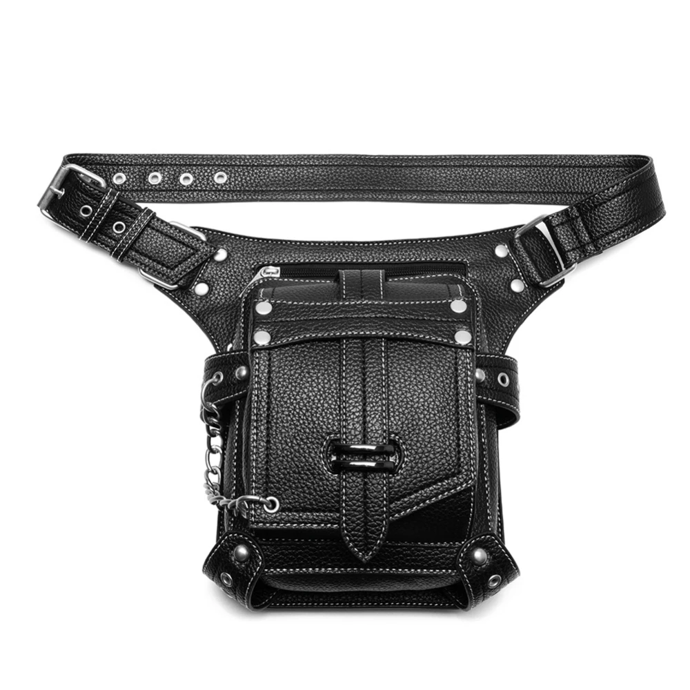 Men's Waist Bag / Multi-functional  Outdoor Riding Motorcycle Leggings Bag / PU Locomotive Leggings Bag