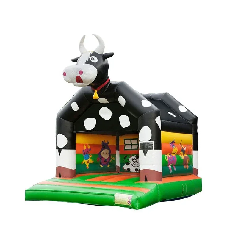 Балкаau Gonflable из ПВХ высшего качества Maison Rebondisnoyaux avec Glissière Jouet de Style Vache pour Aire
