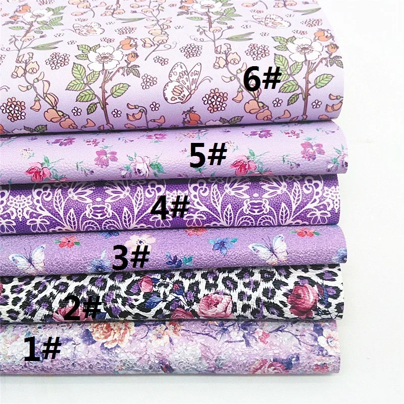 Лиловая синтетическая кожа ткань листы цветы леопард искусственная для поделок