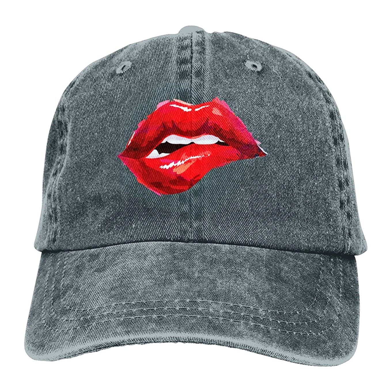 

TIANBA Personalized Print Casual Caps Sexy Biting Lips Classic Baseball-Cap Gorras Hombre