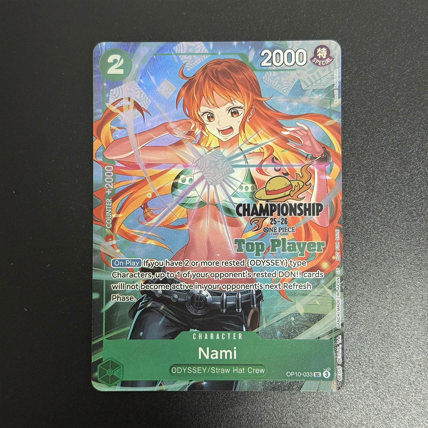 Фото Коллекционная карта One Piece TCG OPCG на английском языке: Нами UC OP10-033, набор Top Player Pack CS 25-26, фольгированная карта-прокси №5