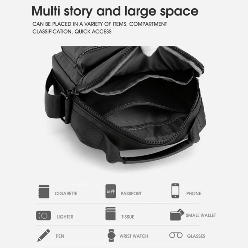 JEEP BULUO Men's Handbag Messenger Shoulder Bags Nylon High Quality Waterproof Business Casual High Capacity Male Tote Men Bag