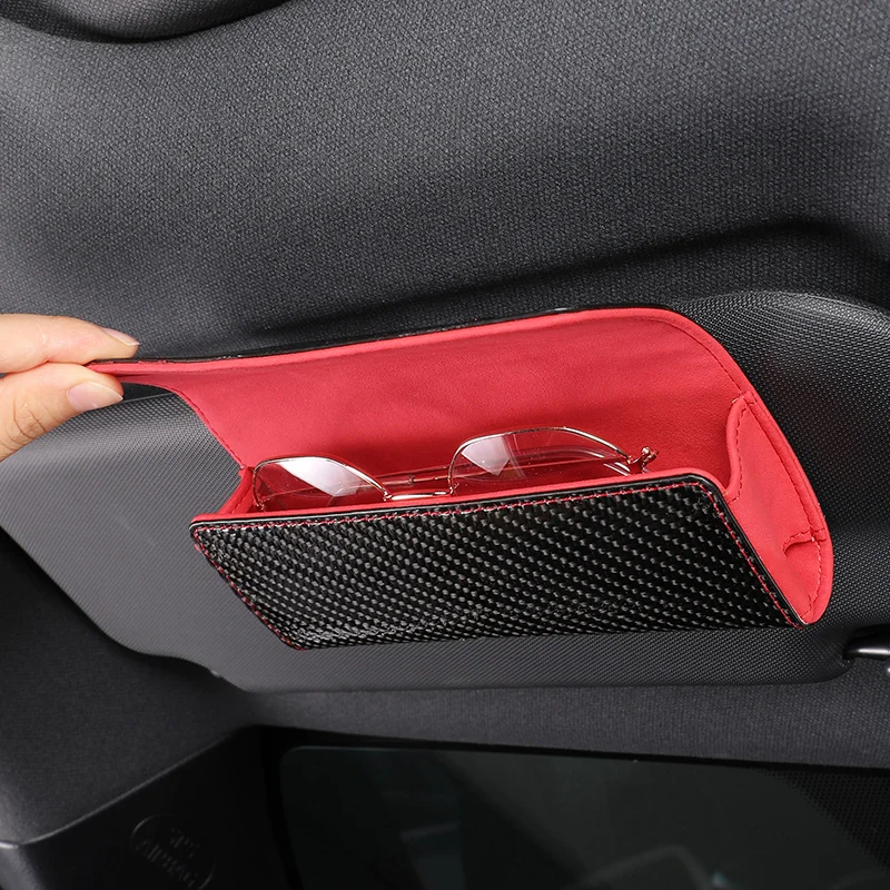 Автомобильная задняя коробка для очков из углеродного волокна держатель