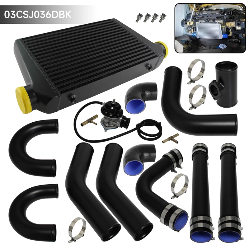 

Universal Intercooler 450x300x76mm + 8PCS 3" 76mm Aluminum Piping Kit w/BOV For subaru impreza Black