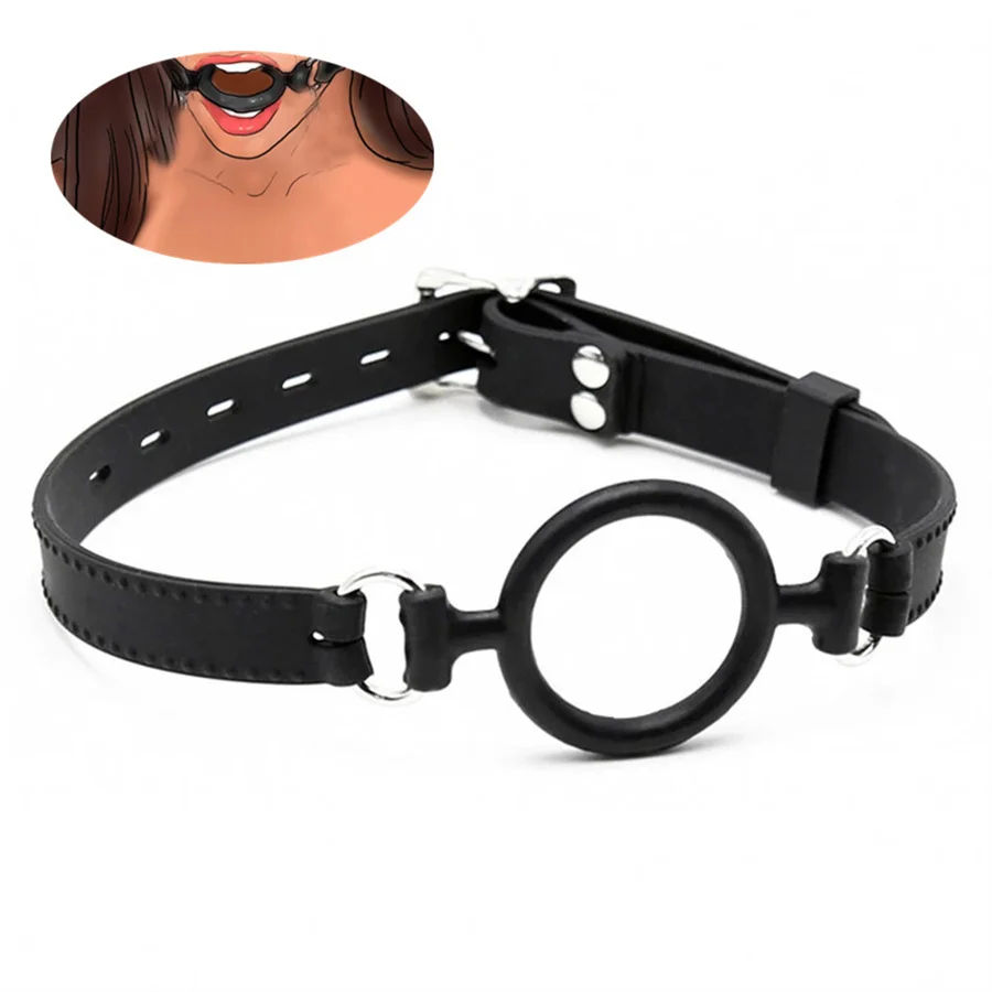 Силиконовое уплотнительное кольцо кляп с открытым ртом Полный Жгут для головы