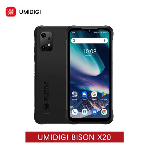 Смартфон UMIDIGI BISON X20 защищенный, Android 13, Восьмиядерный процессор MTK Helio P60, 6 ГБ 128 ГБ, мобильный телефон 6,53 дюйма, HD, 6000 мАч, 4G
