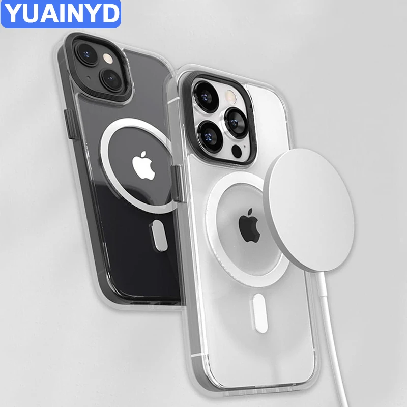 

Original For Magsafe Magnetic Wireless Charging Case For iPhone 14 13 12 11 Pro Max Plus Mini X XS XR SE Clear Cover Accessories