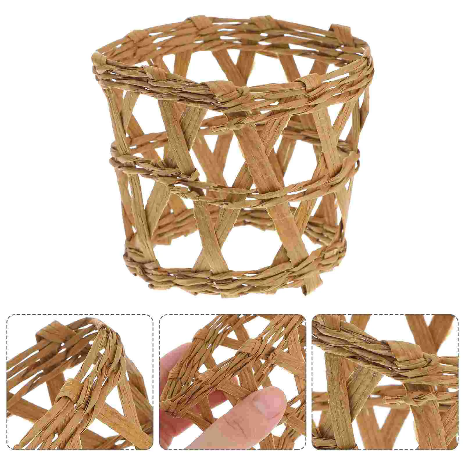 

Cup Holder Sleeve Vase Rattan Sleeves Cover Bottle Woven Coffee Vases Wicker Straw Protector Round Handwoven Insulator Decor Hot