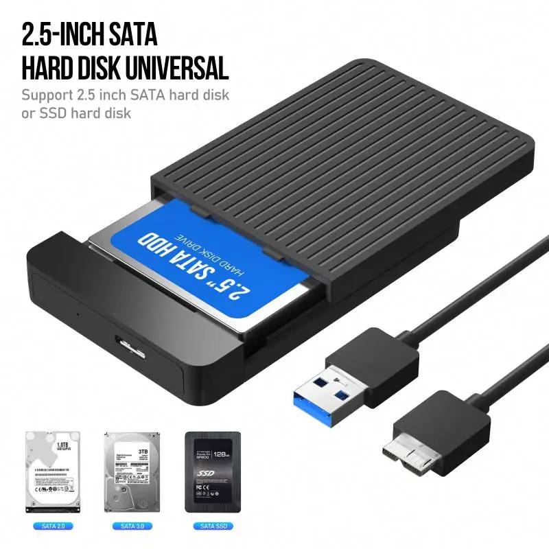 2.5 SATA To USB3.1/3.0 Adapter Cable Portable External Hard Drive Case LED Indicator For SSD Disk HDD Box Type-C 3.1 Case