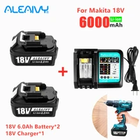 aleaivy 18v 6 0ah rechargeable li ion battery for makita power tool 18 v batteries bl1815 bl1830 bl1840 bl1850 bl1860 lxt400