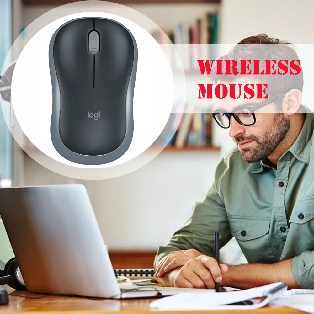 Logitech M185 Optical Mice Nano USB Receiver Optical Ergonomic Wireless Mouse 2.4GHz 1000dpi 3 Buttons for Computer Laptop PC