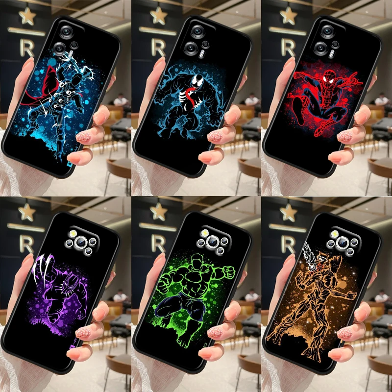 

Heroes Marvel Cool Comics For Xiaomi Poco M5 M4 X4 X3 F3 GT NFC M3 C3 M2 F2 F1 X2 Pro Silicone Black Phone Case Cover