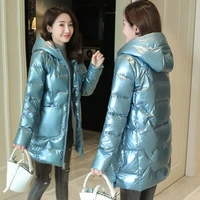 free shipping high quality face down cotton padded jacket women medium length winter new korean slim thickened