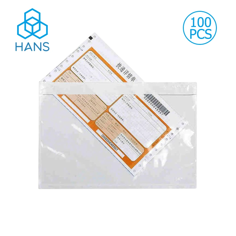 100PCS Transparent Envelope Clear With Packing List Enclosed Printing Pouch Envelope Bag for Invoice Packing Slip