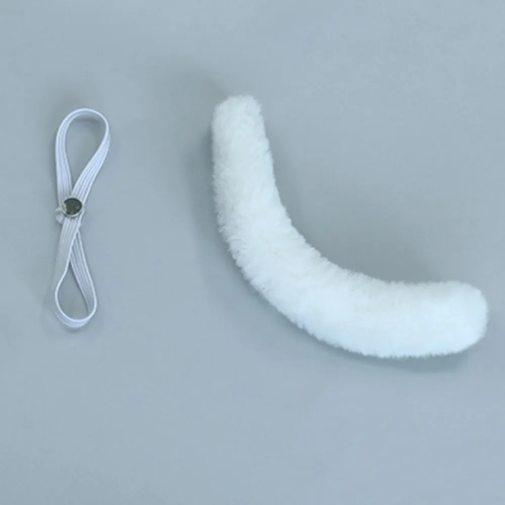 Украшение для волос кукла кошачьи уши хвост повязка на голову 20 см плюшевая