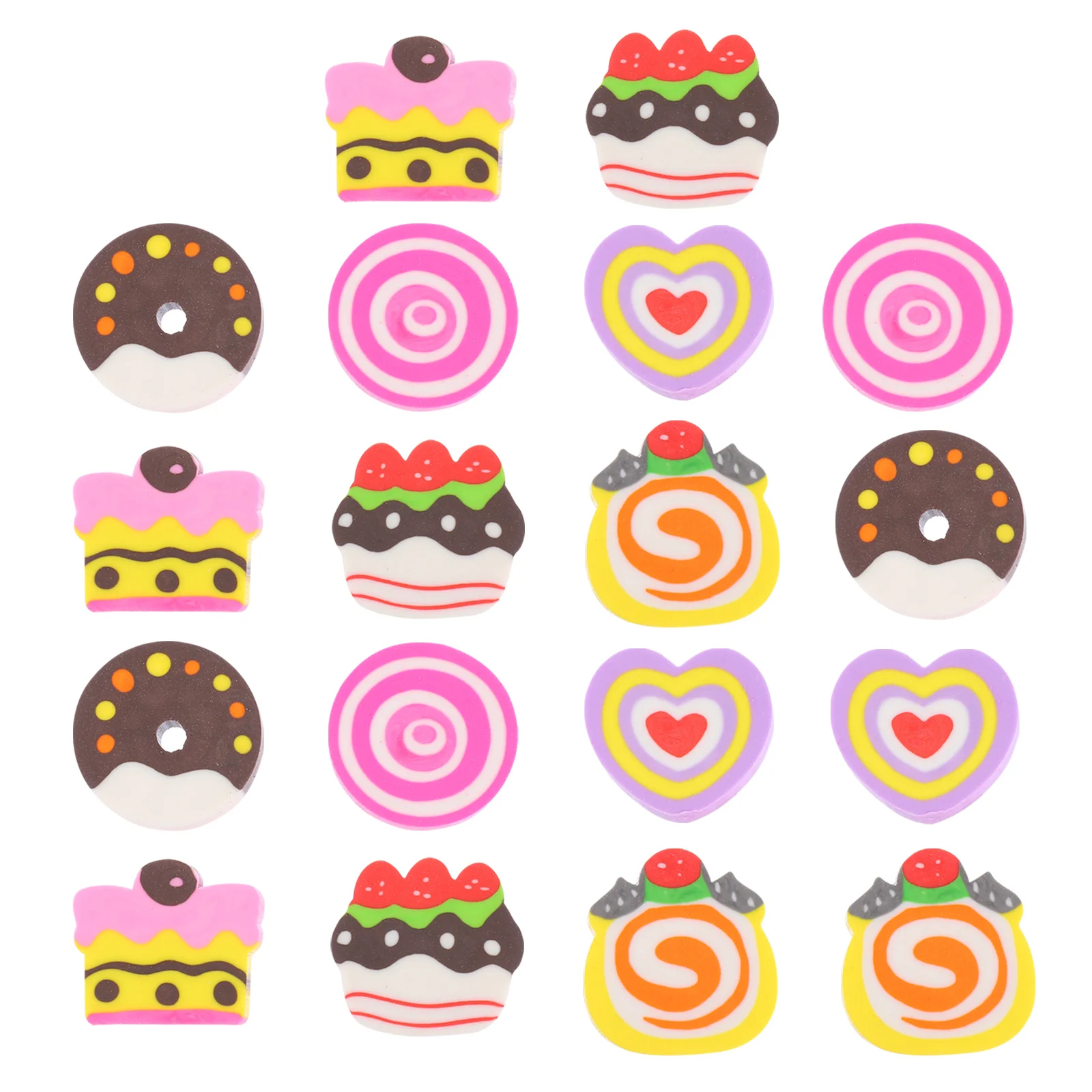

3 Boxes Cartoon Eraser Creative Cake Shape Eraser Lovely Kids Eraser Stationery