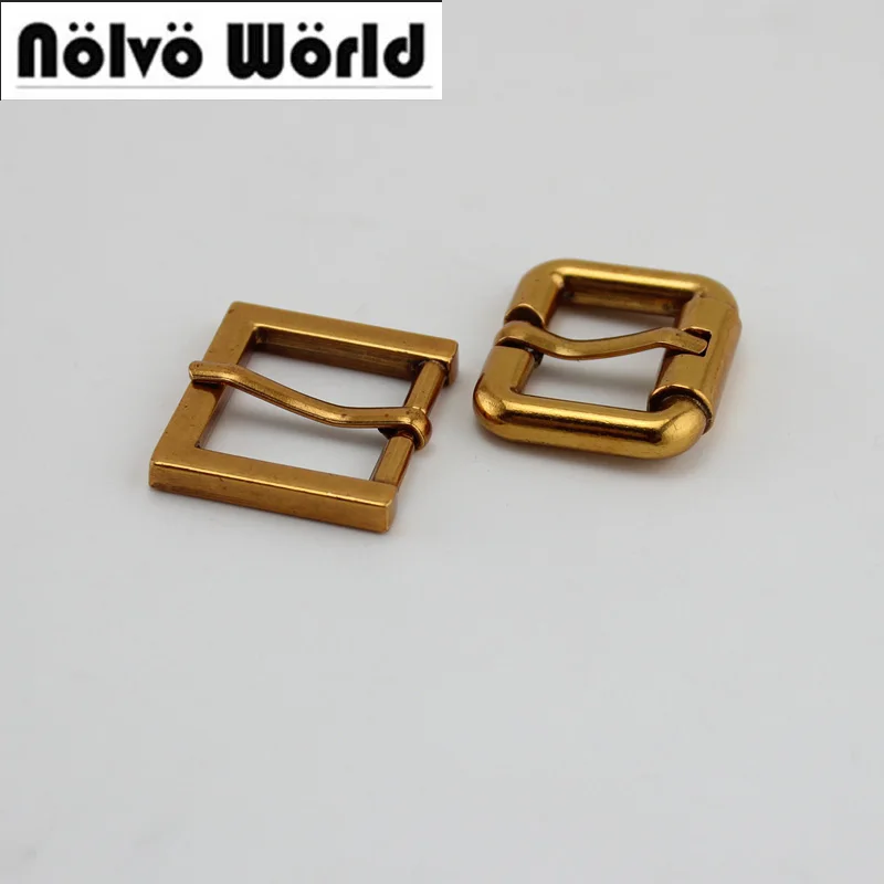 

50pcs 10pcs 20mm High quality turn buckle round square pin buckle alloy metal shoes bags belt buckles accessory sewing old gold