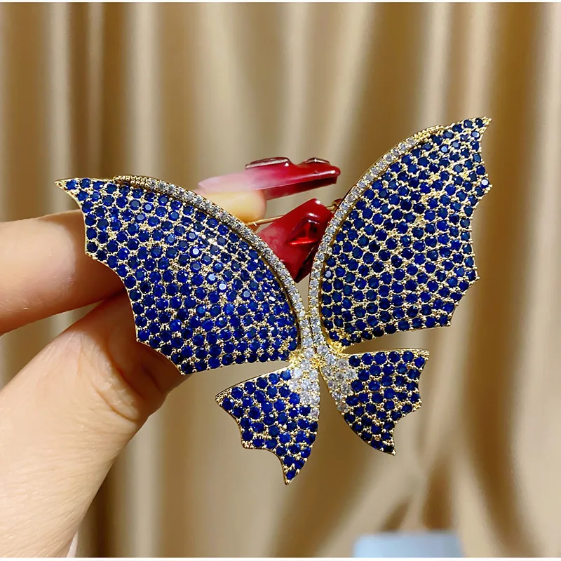 

Luxury Zircon Butterfly Brooch Pin High-end AAA Zirconia Animal Brooches for Women's Pin Coat Sweater Accessories Decoration