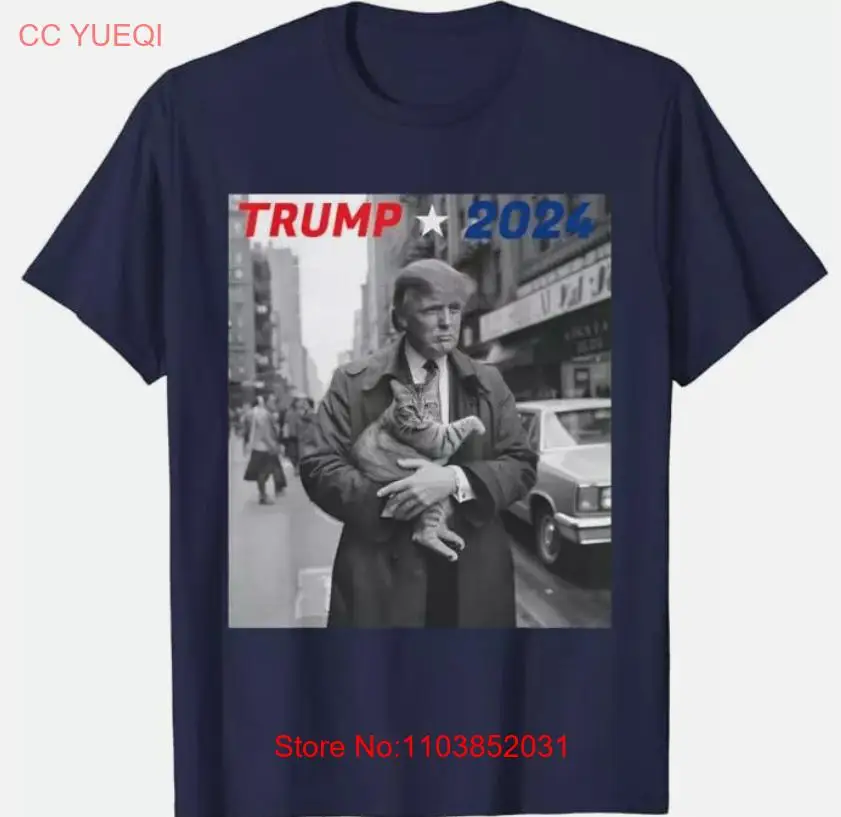 Футболка унисекс с комиксами и котом Trump And Cat 2024.