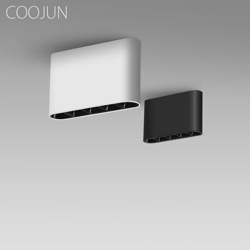 

COOJUN Surface Mounted LED Ceiling Lamp No Hole 7W Square Spotlight for Living Room Bedroom Corridor Downlight Indoor Lighting