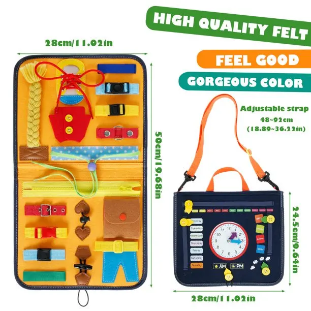 

Toddler Busy Board Preschool Children Intelligence Learning Toys Sensory Montessori Board Baby Early Educational Toys