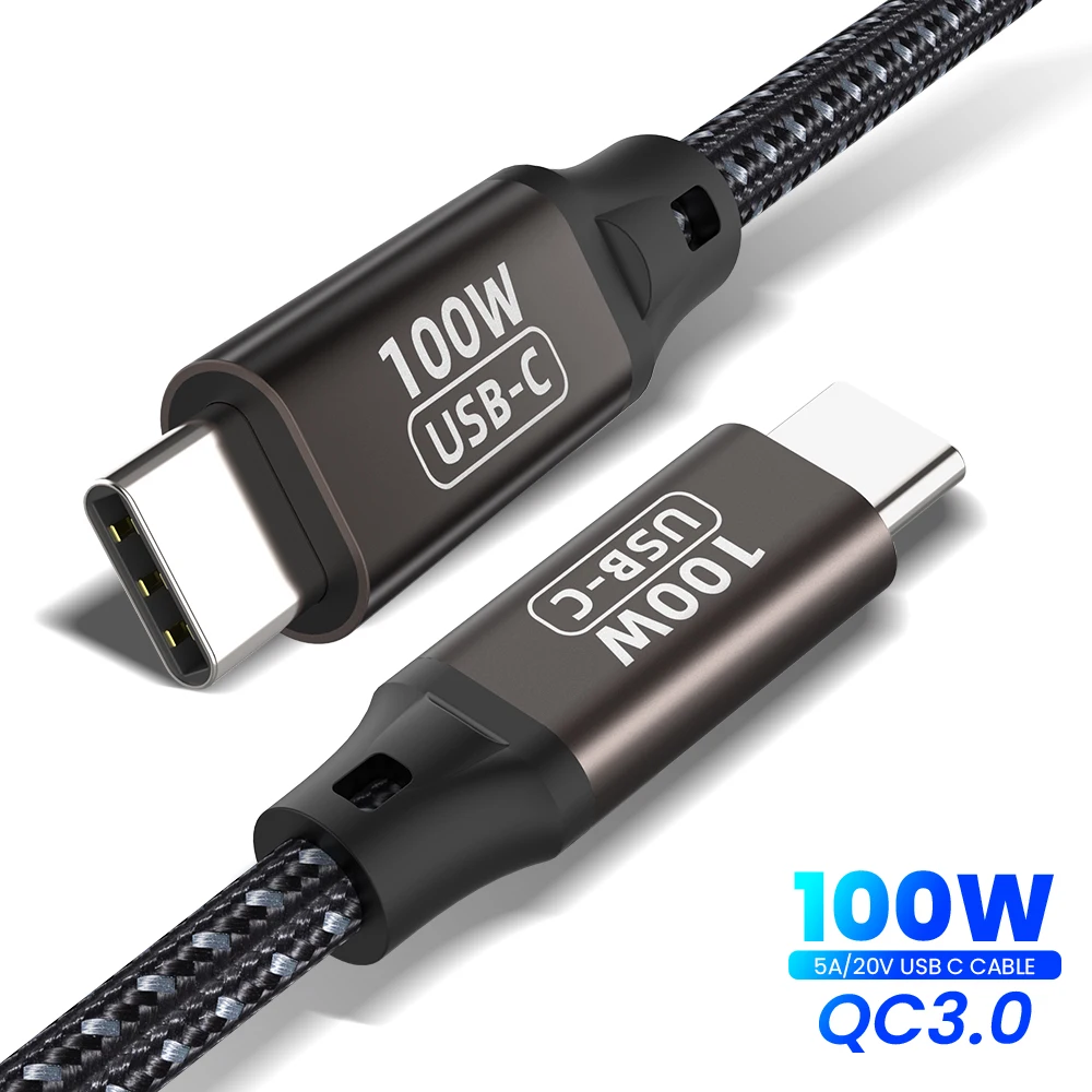 Кабель для быстрой зарядки PD100W с USB C на Type внешний кабель 5 А Macbook Huawei Xiaomi POCO Realme