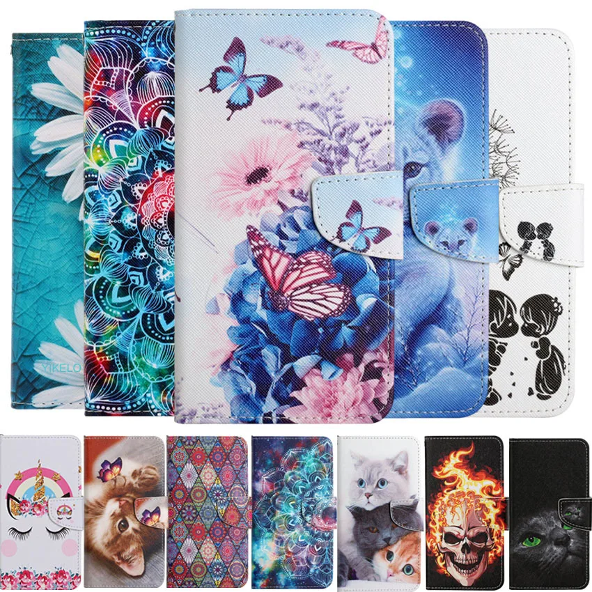 Leather Flip Phone Case For Realme 9i 5 5S 5i C3 6i 8 Pro C11 2021 C20 C21 C21Y GT 5G Butterfly Cat Painted Card Book Cover