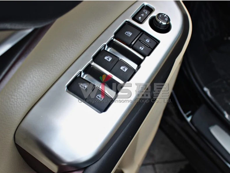 

Хромированная внутренняя стеклянная кнопка переключателя для Toyota Highlander Kluger 2014-2016 ABS аксессуары для автостайлинга молдинги