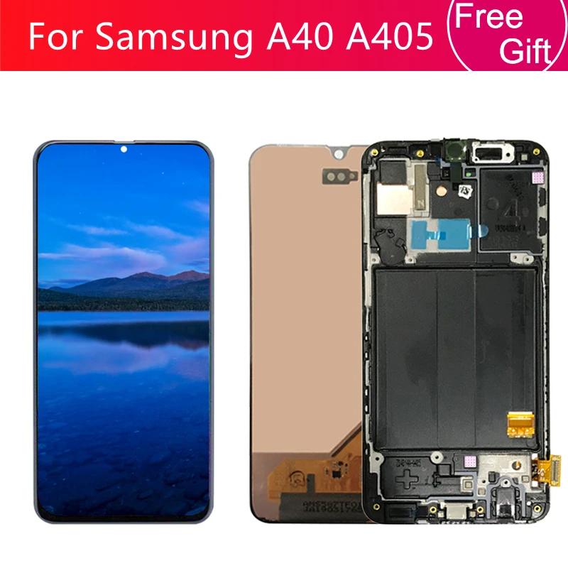 Для Samsung Galaxy A40 LCD A405 дисплей сенсорный экран с рамкой дигитайзер в сборе для SAMSUNG A40 LCD с ожогом