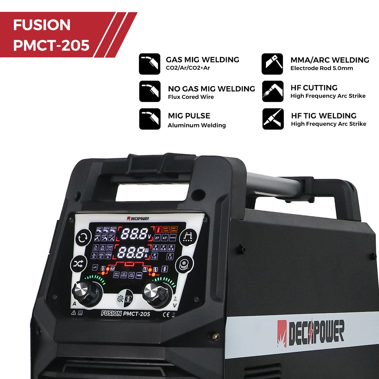 Мультисварочный аппарат FUSION PMCT-205 6 в 1 плазменный резак Mma Tig Mig сварочный