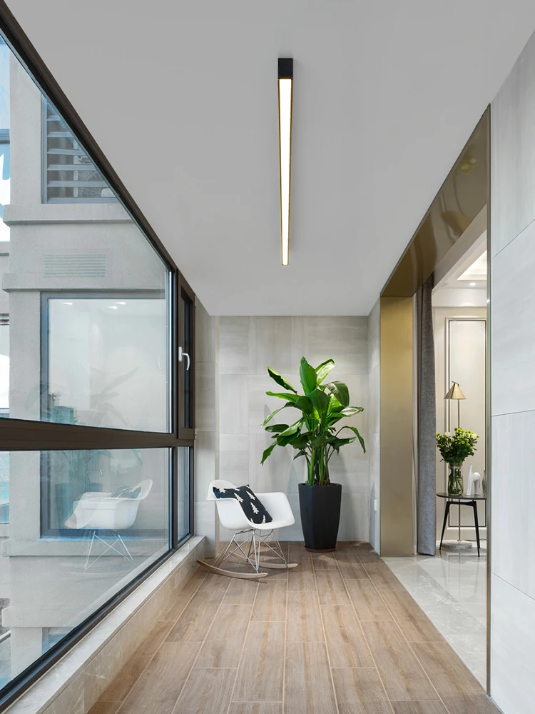 

Итальянский минималистичный потолочный светильник для гардероба, простой современный светильник для прихожей, балкона, светодиодный длинный светильник для коридора, коридора, коридора