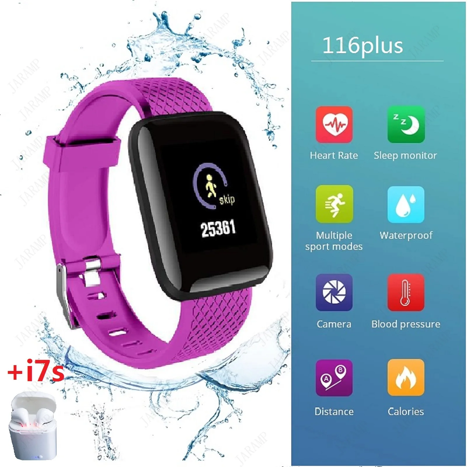 

Z40 digital smart sports watch 116 Plus color screen exercise heart rate blood pressure i7s bluetooth headset