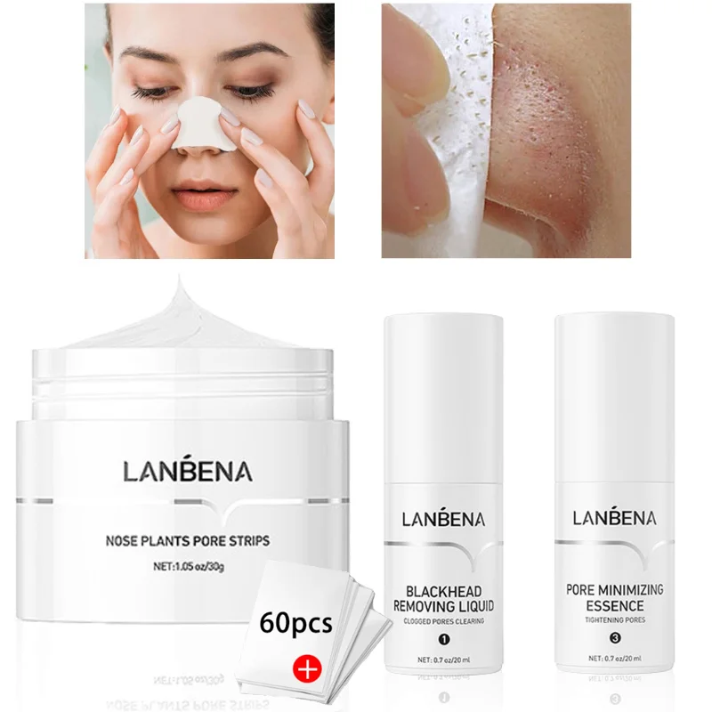 Маска LANBENA для удаления черных точек на лице, маска для удаления черных точек, полоски для очистки пор в носу, наклейки, маска для лечения акн...