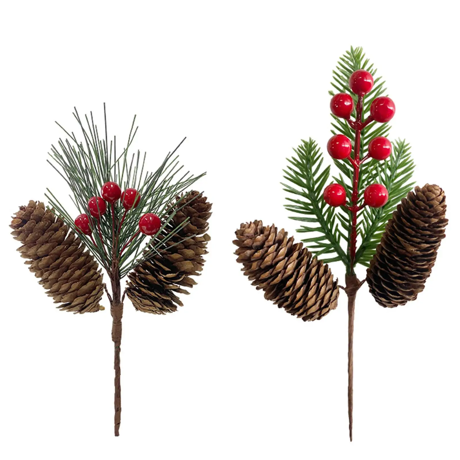 Искусственная сосна с красными ягодами рождественское ремесло сосновые иглы
