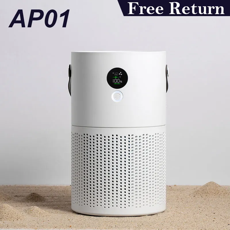 AP01 Home Air Purifier With Real HEAP Filter Negative Ions Generator  Chargeable Remover Formaldehyde Smoker Pollen Air Cleaner