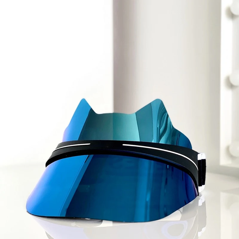 Аква Летние красочные солнцезащитные шляпы Зеркальные кошачьи уши Кепка для