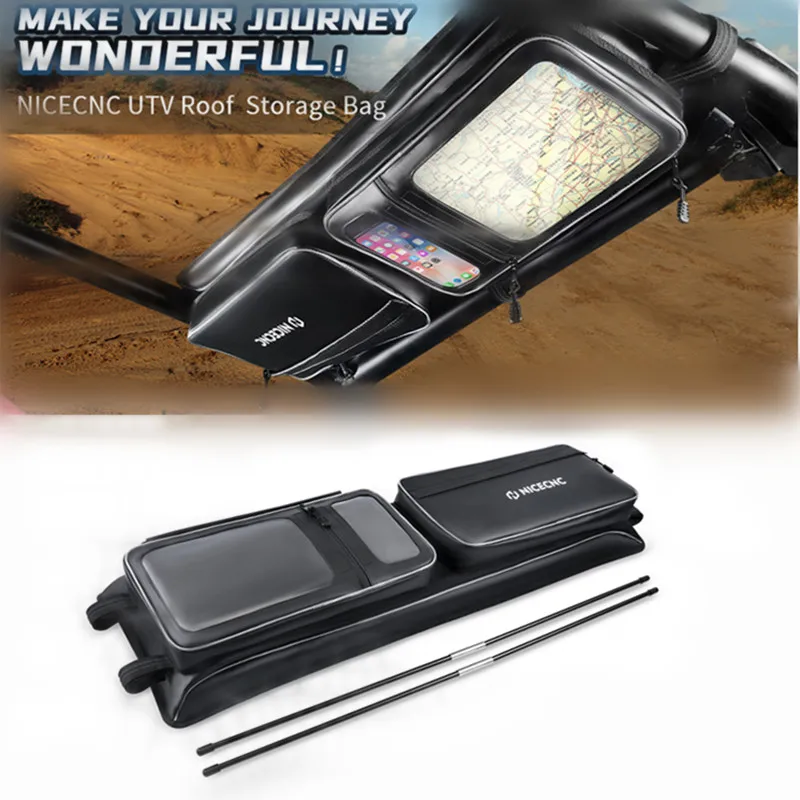 

NICECNC UTV крыша ПВХ сумка для Polaris RZR XP 1000 / S 1000 2014-2023 Множество Карманов большой емкости водонепроницаемая крыша посылка Bag