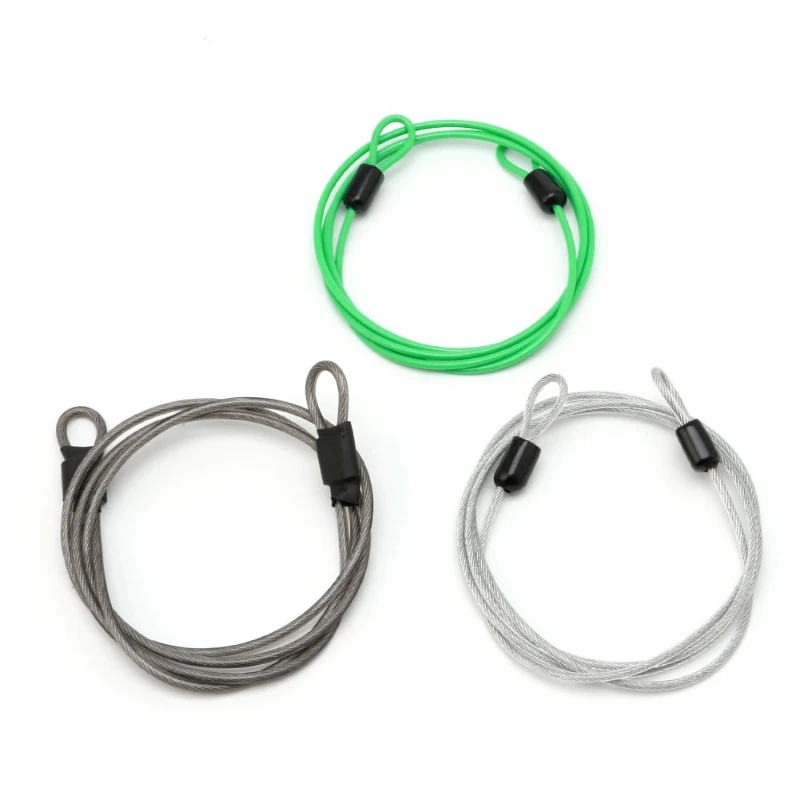 

Steel Safety Cable, Double Loop Braided Steel Cable Flexible Lock Cable U-Lock