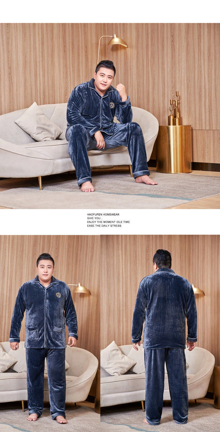 5XL 6XL pajamas Warm Men Winter Fleece Pajamas Man Thick Flannel Sleepwear Pajama Set Velvet Nightwear Home Cloths Pyjama Pijama