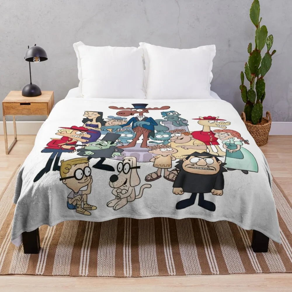 

Tribute to Jay Ward Cartoons: Rocky, Bullwinkle, and Friends Throw Blanket