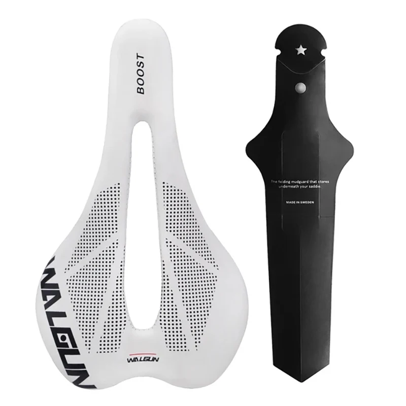 Седло Walgun-Bike комфортная Подушка для MTB шоссейного велосипеда черно-белое