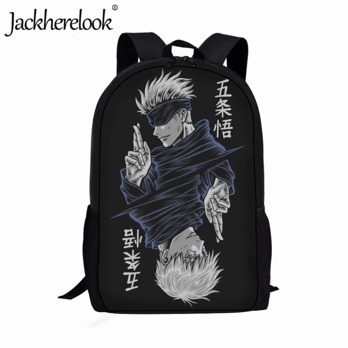 Jackherelook Jujutsu Kaisen Gojo Satoru Boys Bookbags Laptop Bag Child School Backpack 17inch Large Capacity for Teen Knapsack