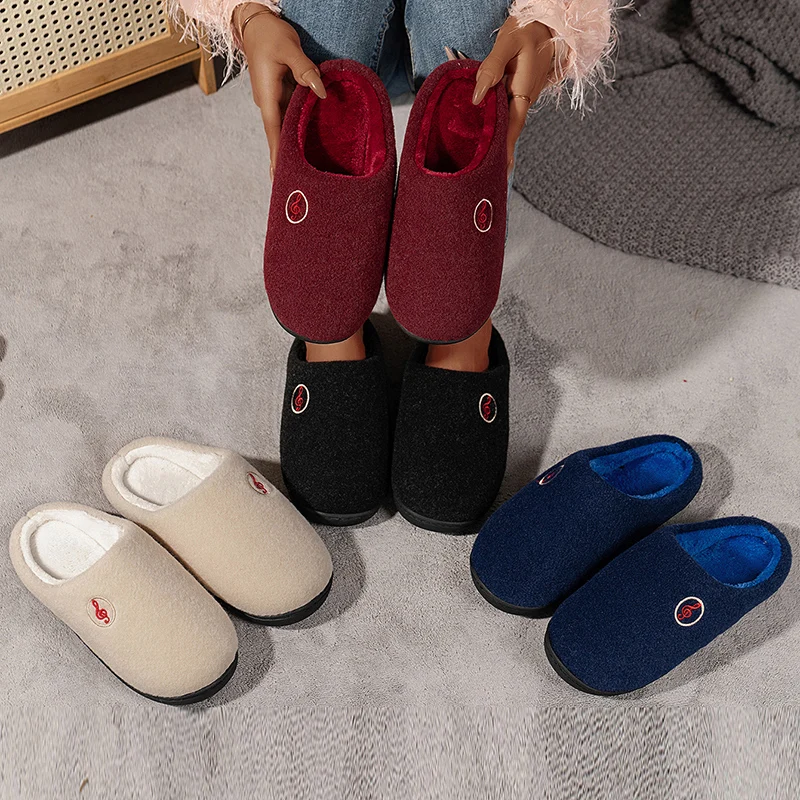 Lucyever хлопковые домашние тапочки женские нескользящие теплые осенне-зимние