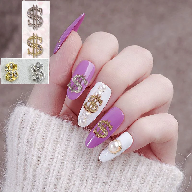 

10 шт. Роскошные 3D золотые, серебряные доллары, искусственные кристаллы, подвески, украшения, деньги, значок «сделай сам»